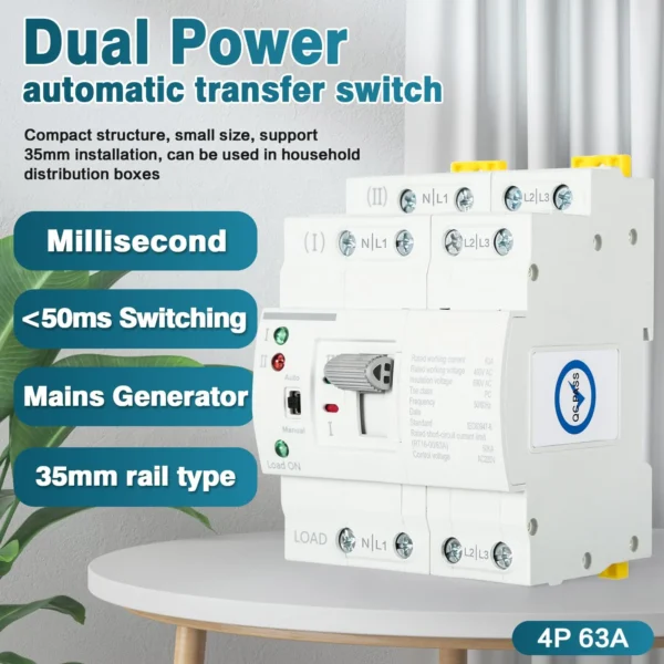 Mora AES-63A II 3 Phase 63A Dual Power Automatic Transfer Switch ATS - Image 2