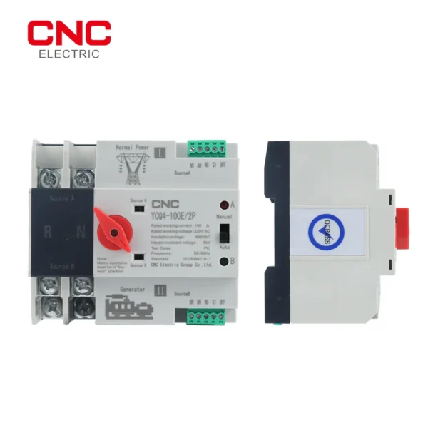 CNC Din Rail 2P ATS Dual Power Automatic Transfer Switch Electrical Selector Switches Uninterrupted Power 100A - Image 2