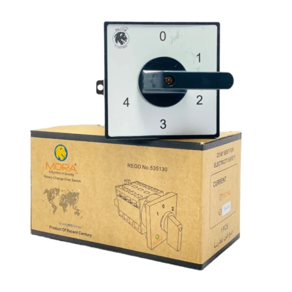 Mora 4 Line 75A/50A Phase and Neutral Selector Switch Mora Rotary Change Over for 4 Meters - Image 2