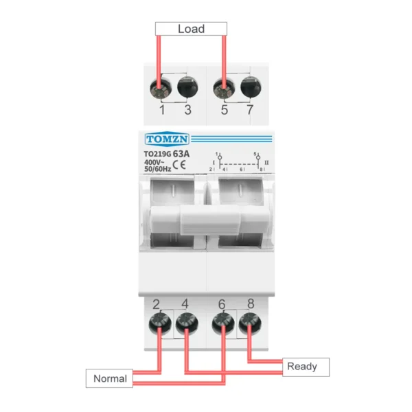 Tomzn 2P 63A MTS Dual Power Manual Transfer Isolating Switch Interlock Circuit Breaker TOMZN breaker type Change Over - Image 2
