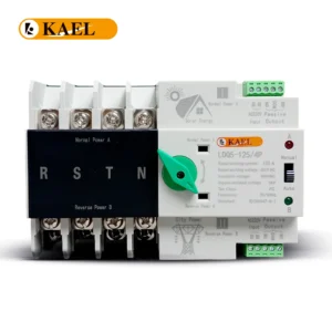 KAEL LDQ5-125/4P Green Nob AC 3Phase Din Rail 220V Dual Power Automatic Transfer Switch ATS