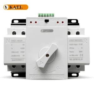 KAEL KAQ1-63/2P 63A Motorized 2P AC Single Phase Din Rail 220V Dual Power Automatic Transfer Switch ATS