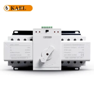 KAEL KAQ1-125/4P 125A Motorized 4P AC Three Phase Din Rail 220V Dual Power Automatic Transfer Switch ATS