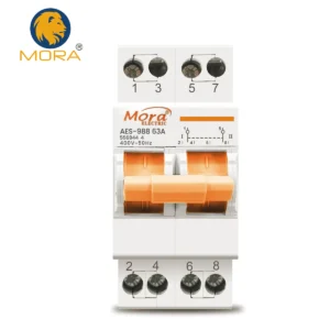 Mora 2P 63A MTS Dual Power Manual Transfer Isolating Switch Interlock Circuit Breaker MORA breaker type Change Over copper