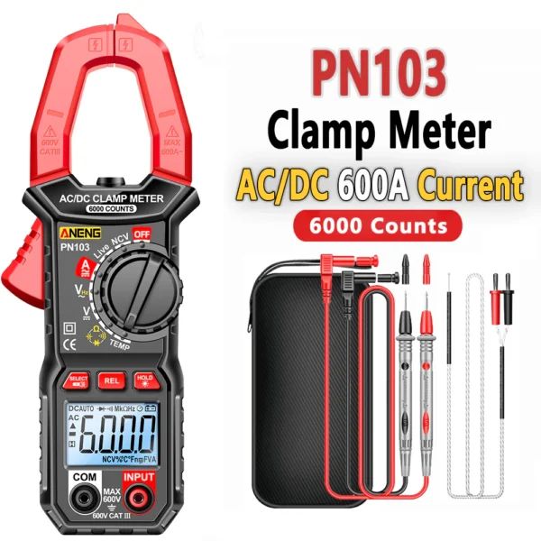 ANENG PN103 Clamp Digital Meter Multimeter 600A AC Current AC/DC Voltage Tester