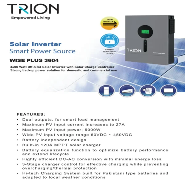 Trion Wise Plus-3604 3.6KW Off-Grid Solar with Solar Charge Controller - Image 3