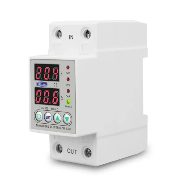 Tomzn 4th Gen 2IN1 Adjustable Over & Under Voltage Protector TOVPD1-63/TOVPD1-40 Colourful - Image 2